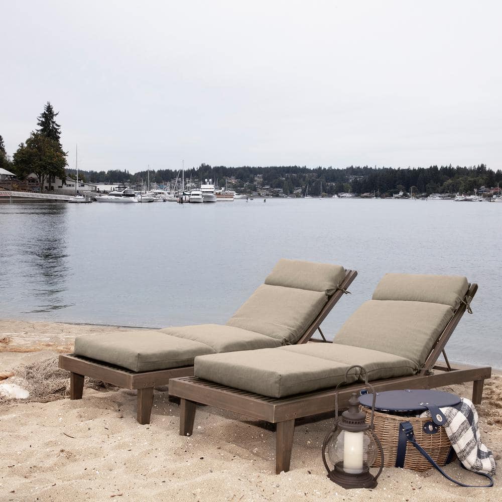 Natural Tan Recycled Olefin Outdoor Chaise Lounge Cushion