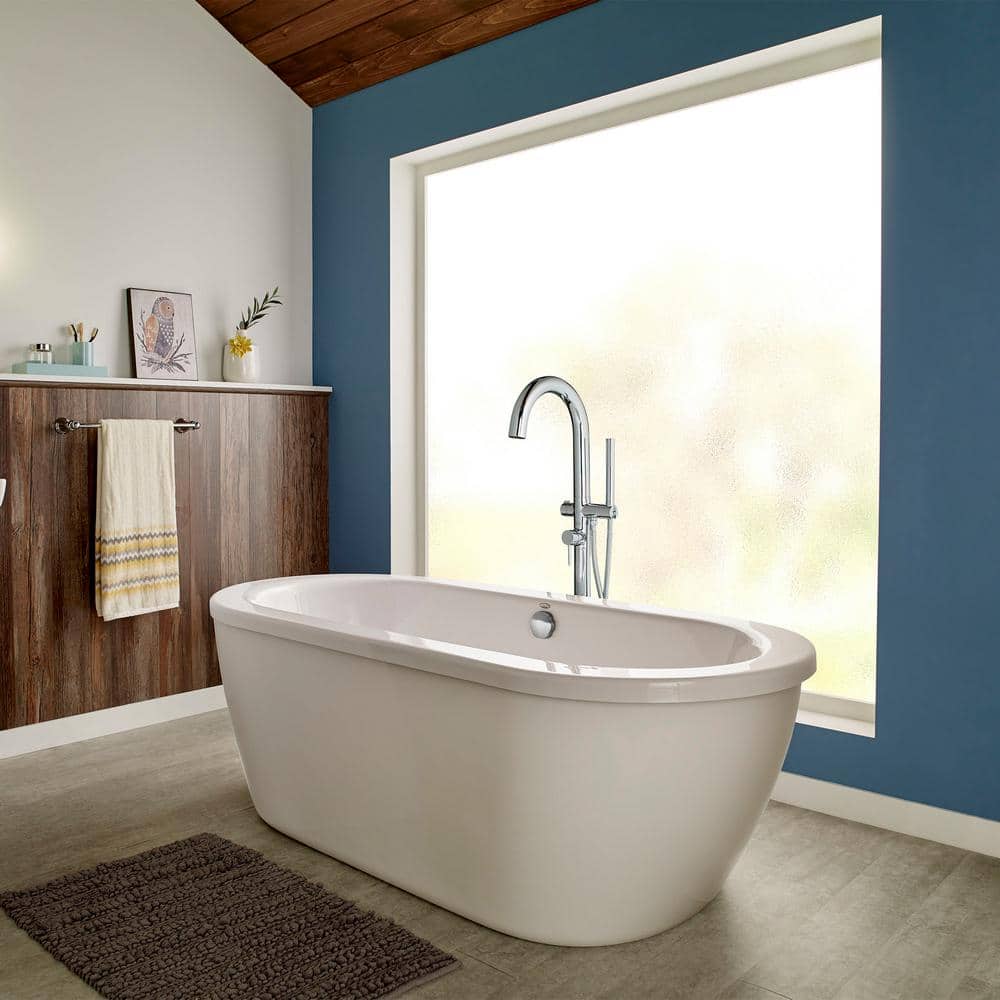 Polished Chrome Freestanding Tub Filler with Hand Shower