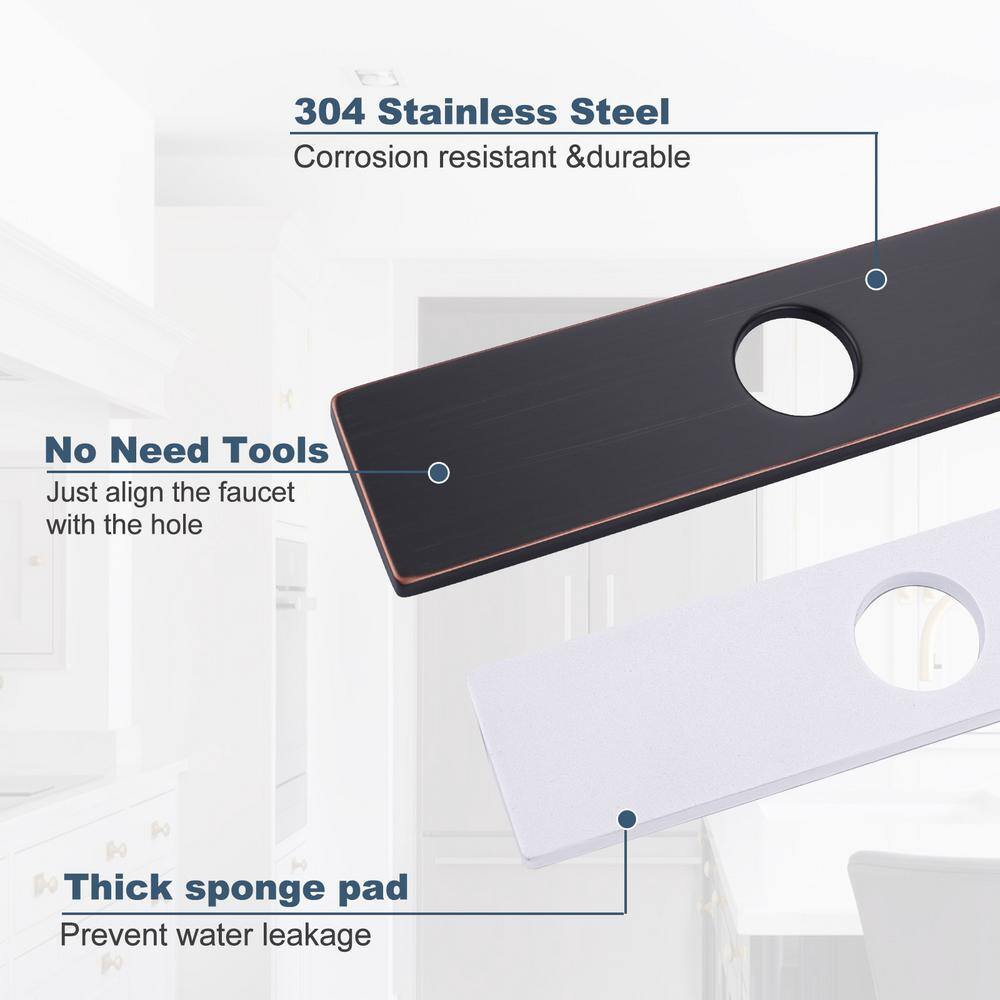 10" Oil Rubbed Bronze Stainless Steel Faucet Deck Plate