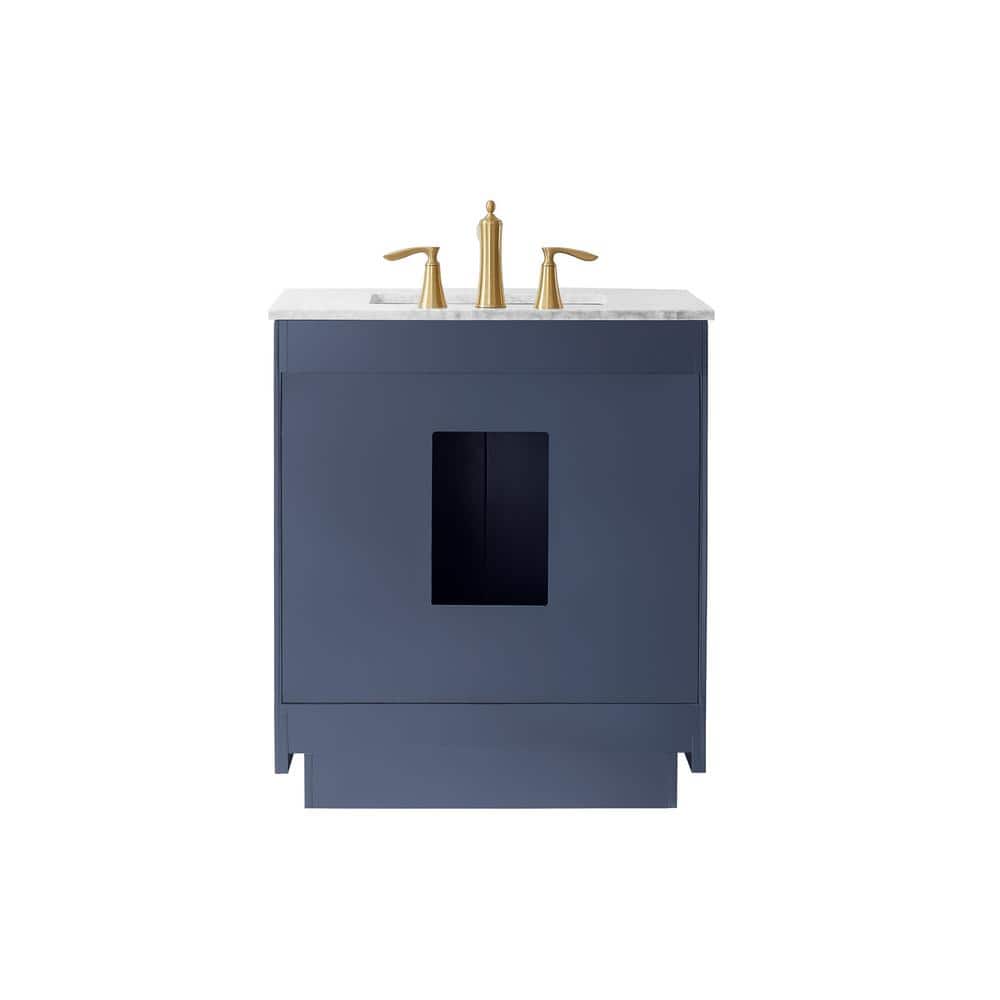 Royal Blue 30" Single Vanity with Carrara Marble Top