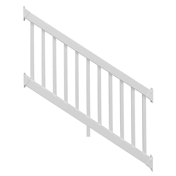 Naples 3.5 ft. H x 6 ft. W White Vinyl Stair Railing Kit
