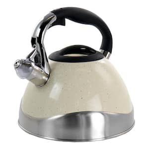 12-Cup Tan Stainless Steel Whistling Kettle