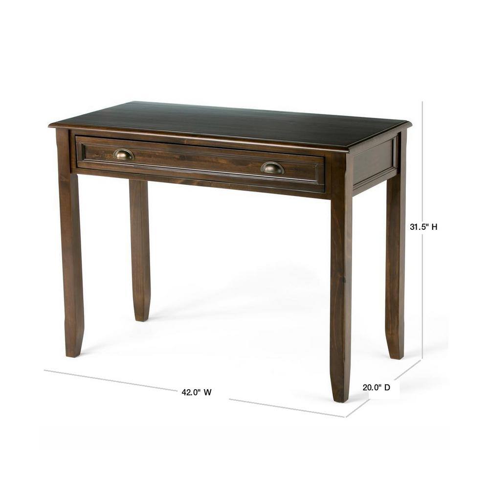 Burlington Traditional Mahogany Brown Solid Wood Desk with Keyboard Tray