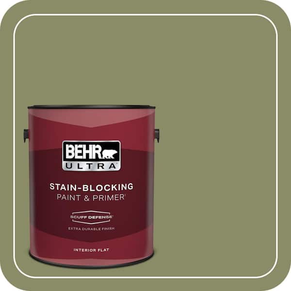 BEHR ULTRA 1 gal. #S370-5 Pesto Paste Extra Durable Flat Interior Paint & Primer