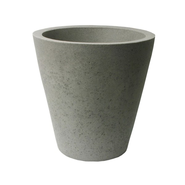 Crete 16 in. x 17 in. Taupestone Plastic Planter