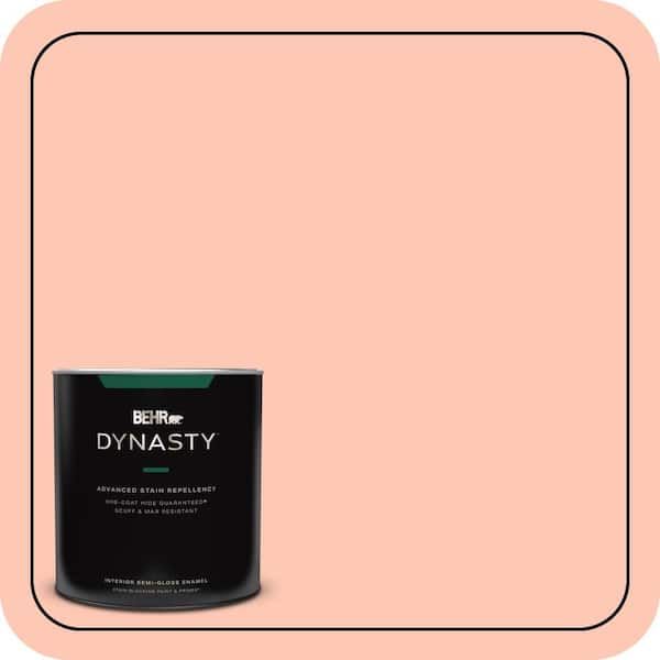 1 qt. #210A-3 Malibu Peach Semi-Gloss Enamel Interior Stain-Blocking Paint & Primer