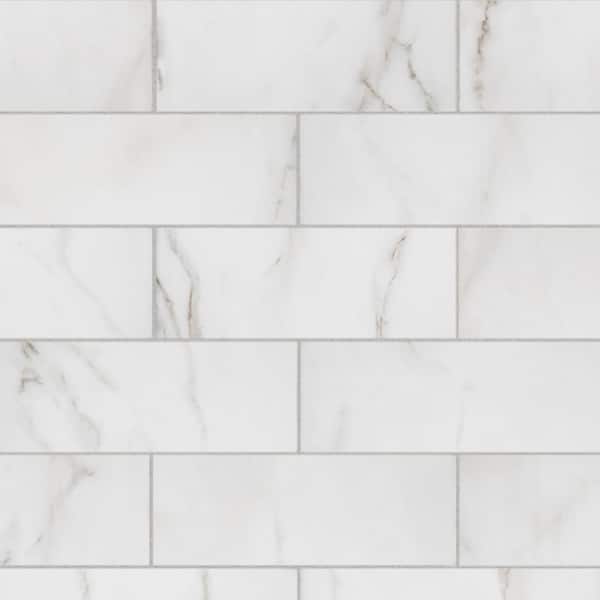 Florida Tile Home Collection Michelangelo Calacatta Matte 3.75 in. x 12 in. Porcelain Floor and Wall Tile (6.25 sq. ft.)