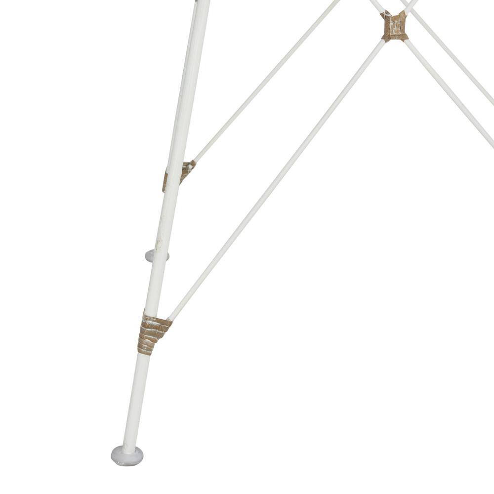 Minerva White Rattan Cane Dining Chair Set with Hairpin Legs