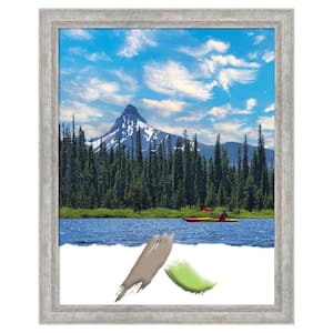 Opening Size 22 in. x 28 in. Angled Silver Wood Picture Frame