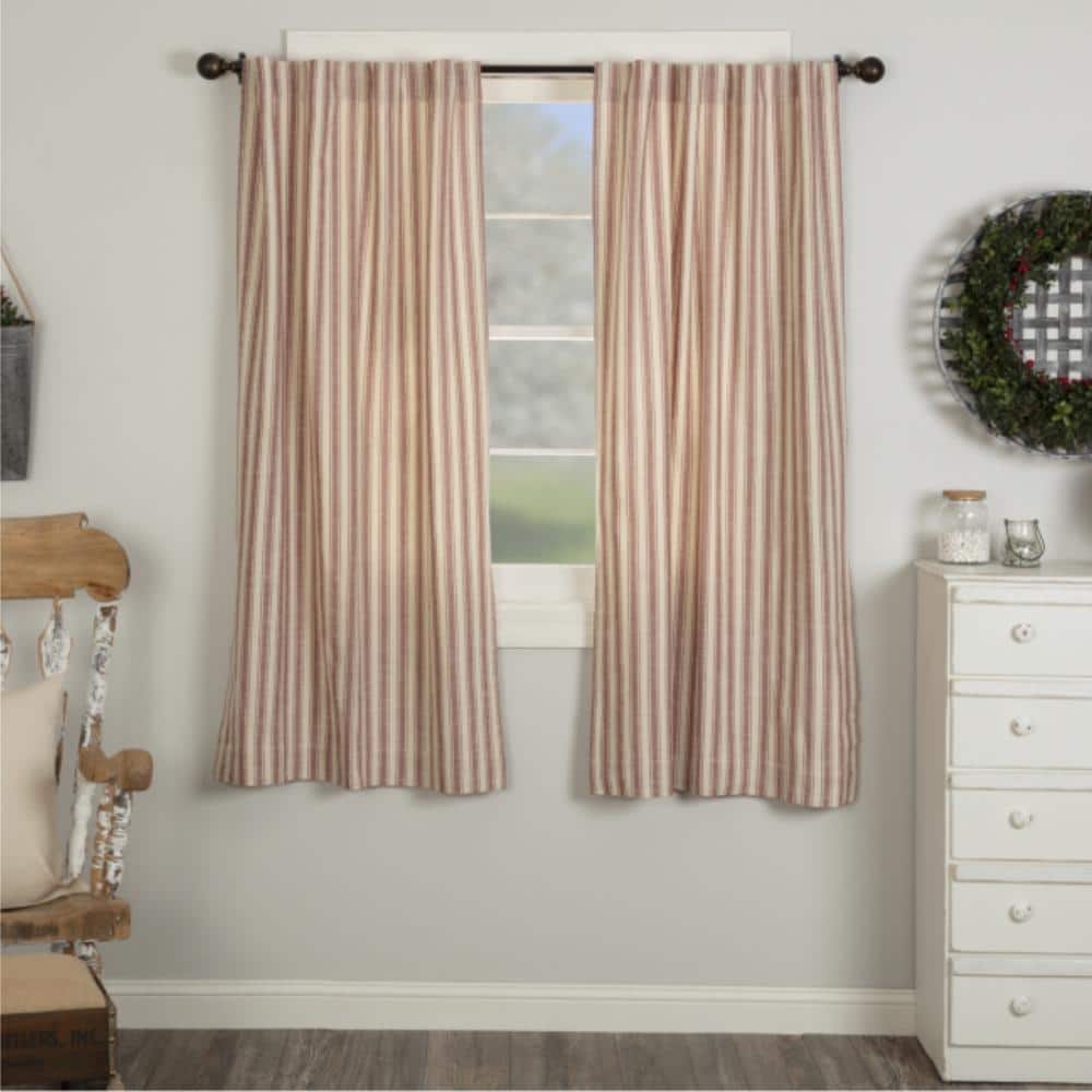 Market Place Red Ticking Stripe Short Panel Set of 2 63Lx36W price history on PriceWatchPro