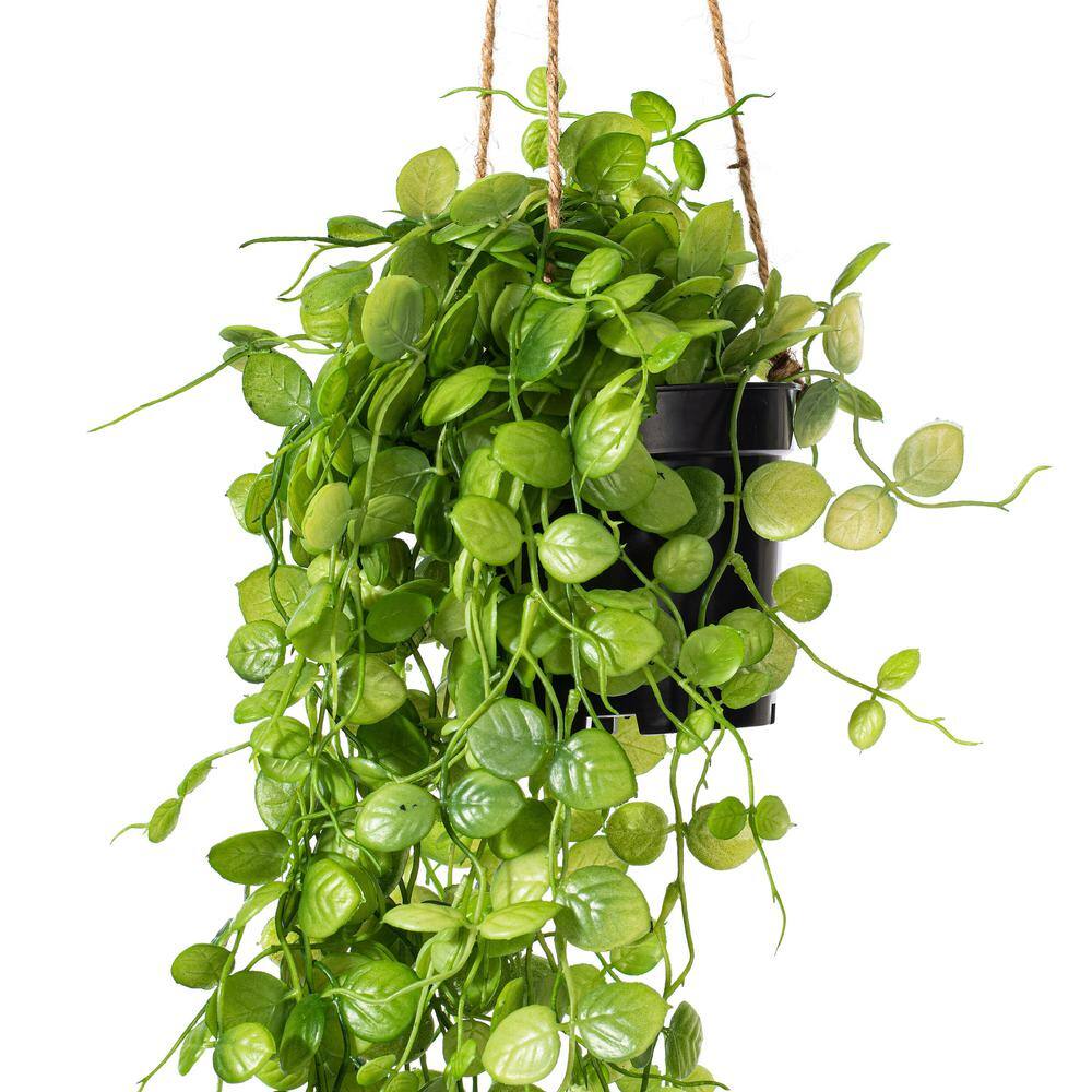 29" Green Artificial Mini Leaf Ivy in Hanging Pot
