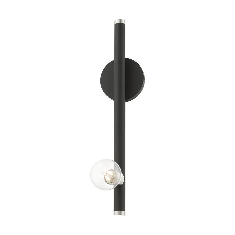 Bannister 22" Black Steel Dimmable Wall Sconce