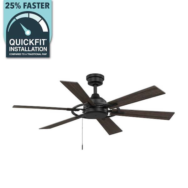 Makenna 52 in. Indoor/Covered Outdoor Ceiling Fan in Matte Black