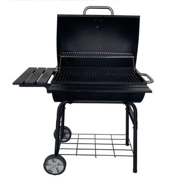 BARREL STYLE Charcoal Grill in BLACK WITH BUILT IN THERMOMETER