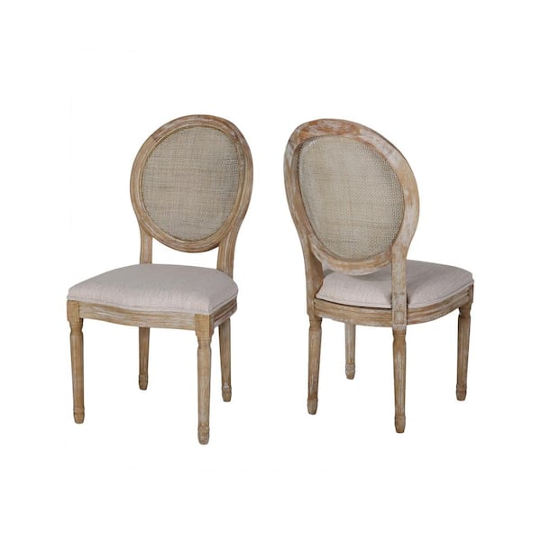Noble House Epworth Beige Fabric Upholstered Dining Chair (Set of 2)