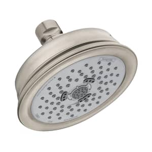 Croma 100 Classic 3-Spray Patterns 1.5 GPM 5 in. Fixed Shower Head in Brushed Nickel