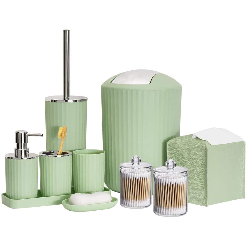 10-Pieces Bathroom Set with Toothbrush Holder, Cup, Soap Dispenser, Tissue 