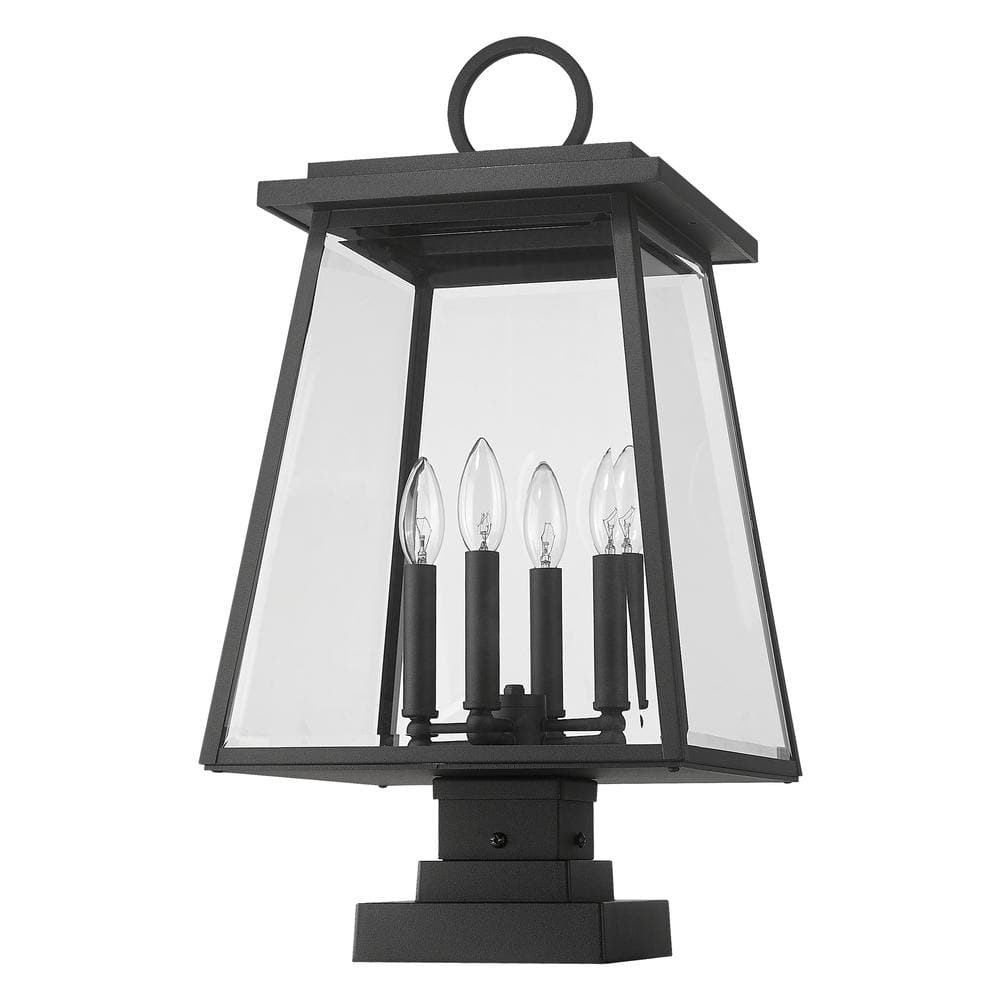 Broughton Black Aluminum and Glass Outdoor Lantern