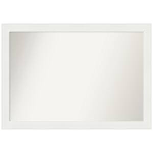 Vanity White Narrow 37.5 in. x 26.5 in. Custom Non-Beveled Recycled Polystyrene Framed Bathroom Vanity Wall Mirror