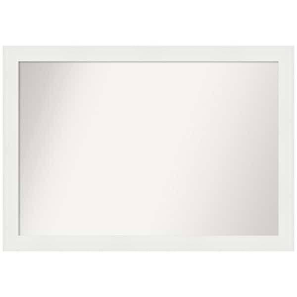 Amanti Art Vanity White Narrow 37.5 in. x 26.5 in. Custom Non-Beveled Recycled Polystyrene Framed Bathroom Vanity Wall Mirror