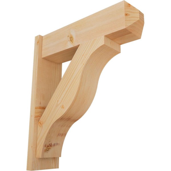 Ekena Millwork 8 in. x 30 in. x 26 in. Fuston Craftsman Smooth Douglas Fir Outlooker