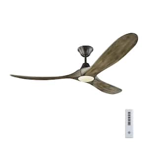 Maverick II 60 in. Integrated LED Indoor/Outdoor Aged Pewter Ceiling Fan with Light Grey Weathered Oak Blades and Remote