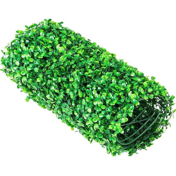AOPSPS 24 in. x 16 in. 4cm Green Grass Wall Fake Hedge for Decor Privacy Fence Indoor Outdoor Garden Backyard