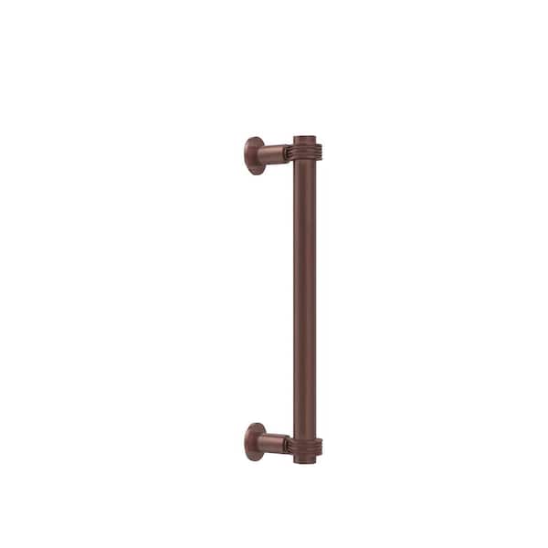 Allied Brass Contemporary 12 in. Back to Back Shower Door Pull with Dotted Accent in Antique Copper