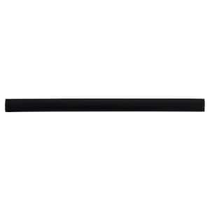 Black 3/4 in. x 12 in. Glass Pencil Liner Trim Wall Tile