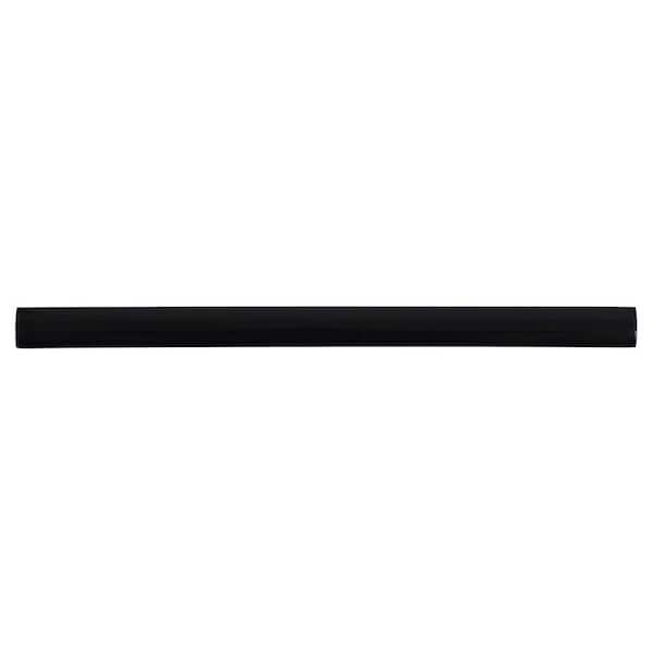 Ivy Hill Tile Black 3/4 in. x 12 in. Glass Pencil Liner Trim Wall Tile