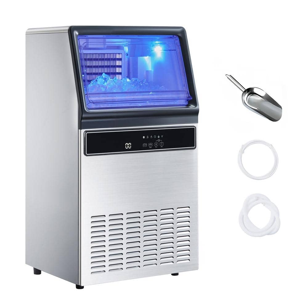 130 lb./Day Commercial Ice Maker Stainless Steel Freestanding Under Counter Self-Cleaning Machine
