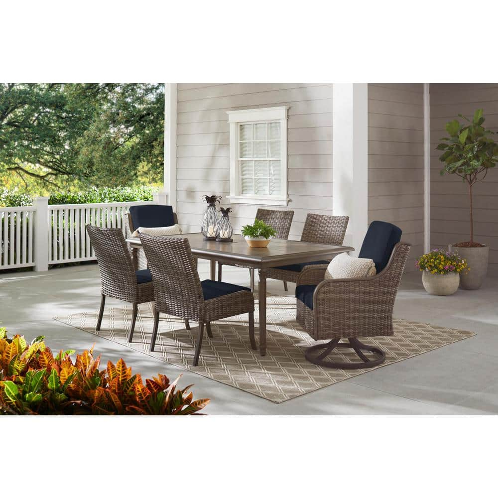 hampton bay windsor brown square metal outdoor patio side table