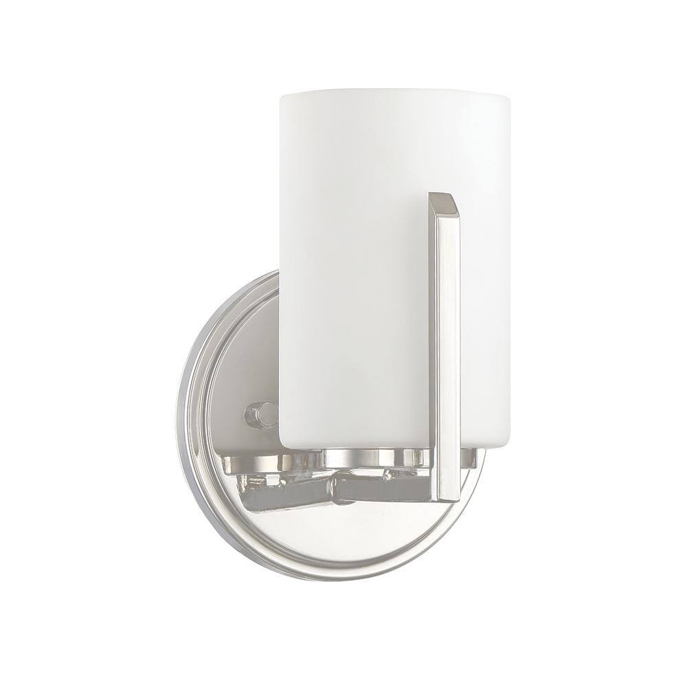 Elara Polished Nickel Geometric 7" Dimmable Sconce