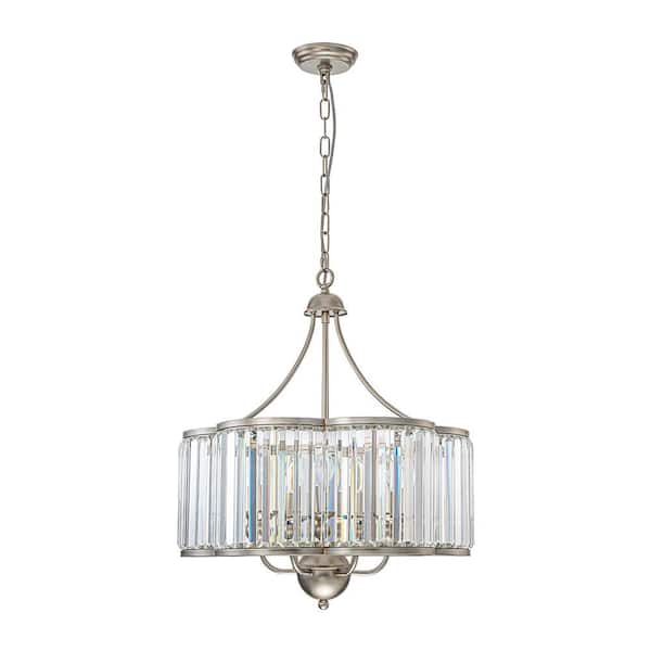 HUOKU Sea 6-Light 21.7 in.W Brass with Silver Undertones Flower