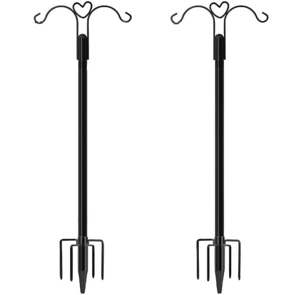 PALEO 108 in. Double Shepherds Hooks for Outdoor, Bird Feeder Pole 2-Pack