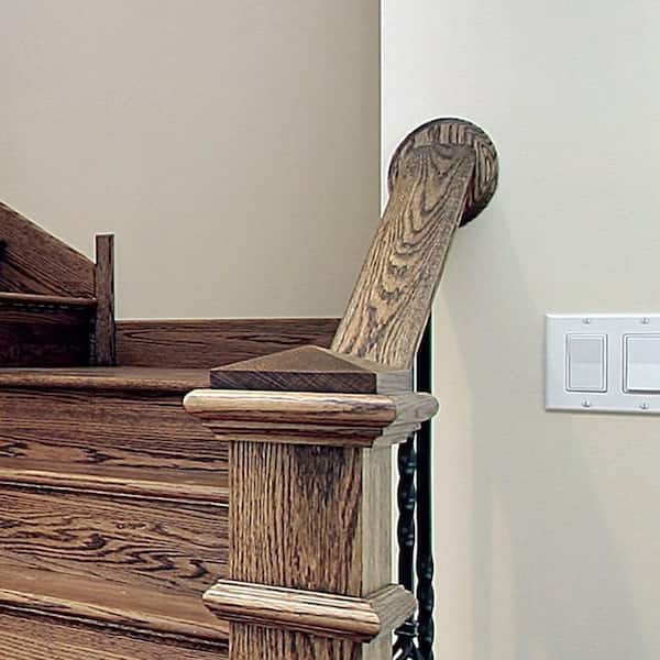 EVERMARK Stair Parts 7317 4-1/2 in. x 4-1/2 in. Unfinished Poplar Round Rosette Handrail Fitting