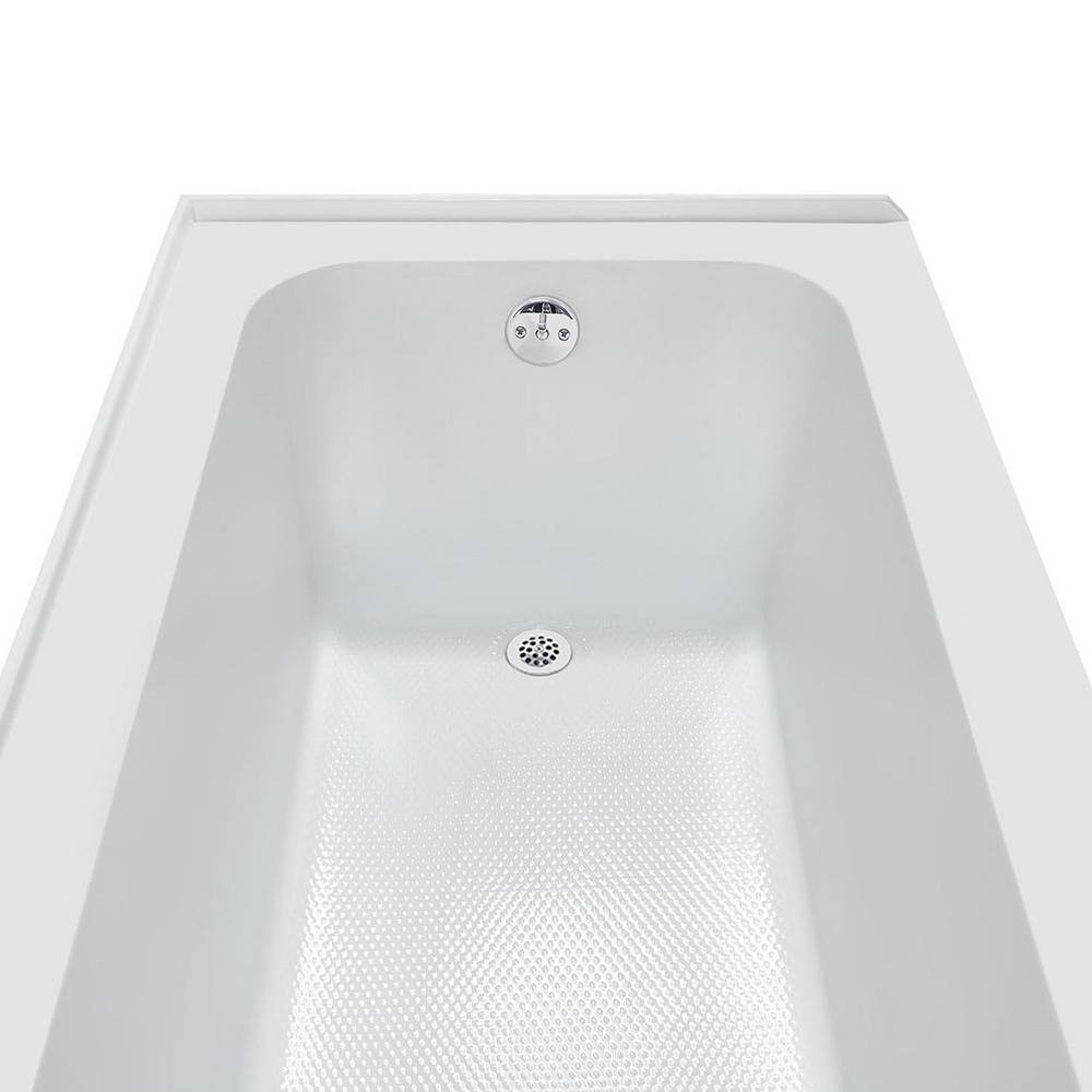 Glossy White Acrylic Right-Hand Drain Alcove Bathtub
