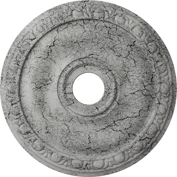 Ekena Millwork 1 in. x 20 in. x 20 in. Polyurethane Jackson Ceiling Medallion, Ultra Pure White Crackle
