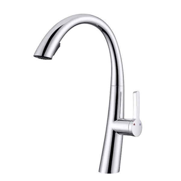 Satico Single Handle Pull Out Sprayer Kitchen Faucet in Chrome