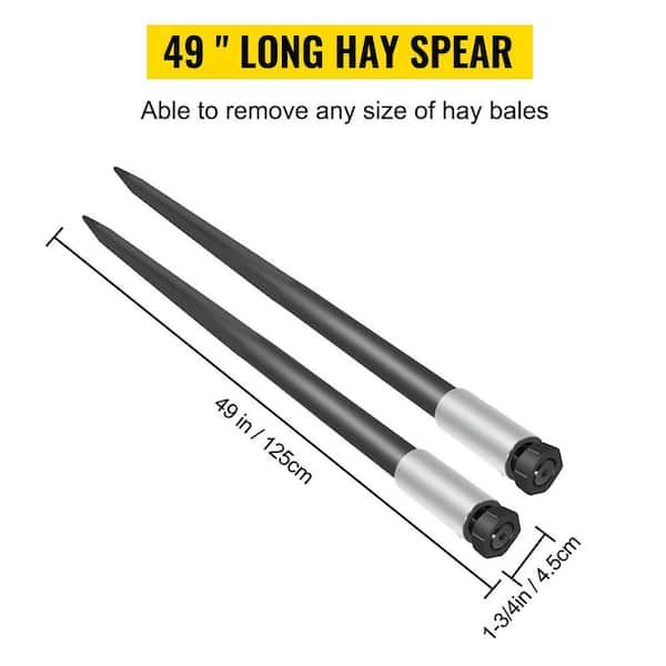 49 in. Hay Spear Spike Quick Attach Garden Forks 4000 lbs. with Hex Nu