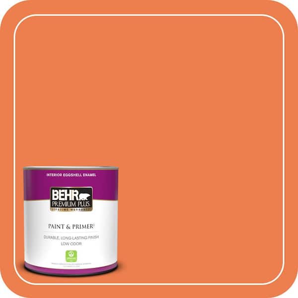 BEHR PREMIUM PLUS 1 qt. #P200-6 Sizzling Sunset Eggshell Enamel Low Odor Interior Paint & Primer