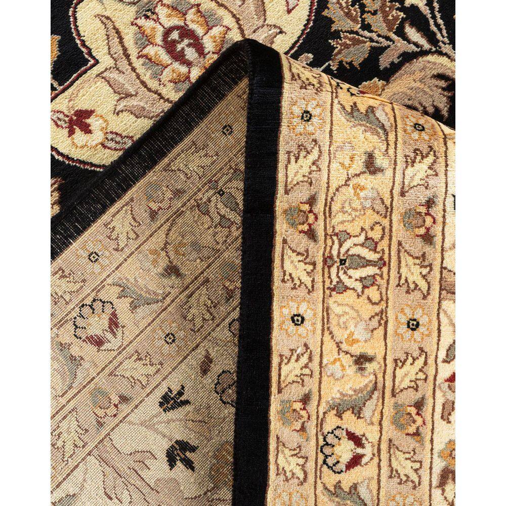 Hand-Knotted Black Wool Oriental 9' x 12' Area Rug
