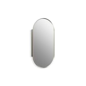 Verdera 20 in. W x 40 in. H Capsule Framed Oval Medicine Cabinet with Mirror in Brushed Nickel