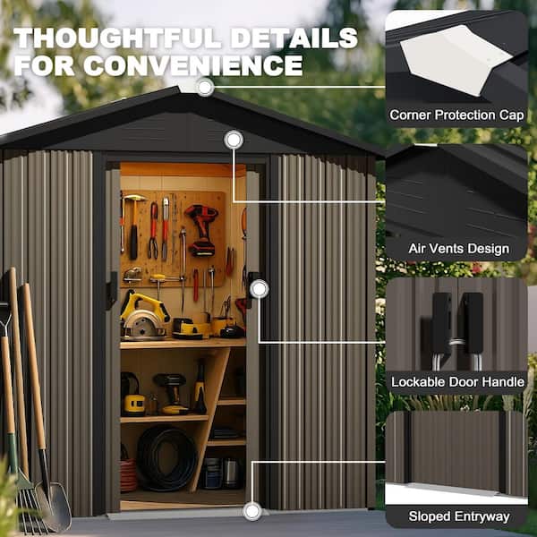 Nuu Garden 6 ft. x 4 ft. Metal Outdoor Backyard Garden Storage
