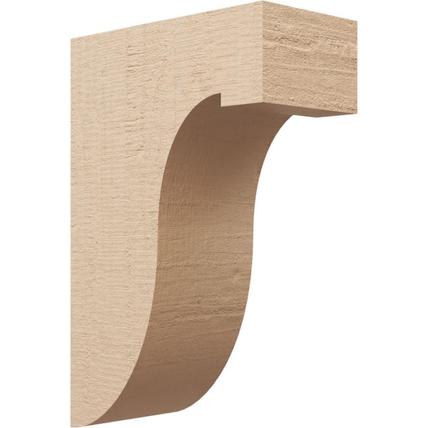 Ekena Millwork 8 in. x 24 in. x 16 in. Classic Del Monte Rough Cedar Woodgrain TimberThane Corbel, Primed Tan