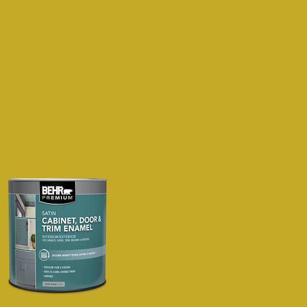 BEHR PREMIUM 1 qt. #HDC-MD-03 Citronette Satin Enamel Interior/Exterior Cabinet, Door & Trim Paint