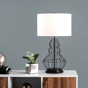 Porter 25 in. Bronze Iron Industrial Table Lamp with Shade