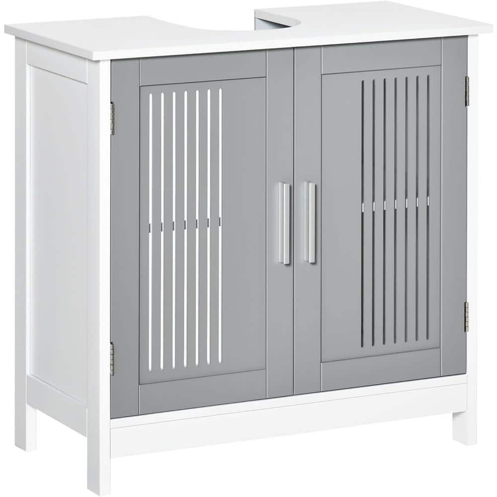 6.5 in. Modern Under Sink Cabinet with 2 Doors and Adjustable Shelves in White and Gray price history on PriceWatchPro