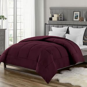 Full Size All Season Ultra Soft Down Alternative Single Comforter, Burgundy