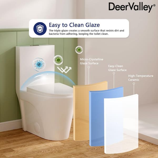 DEERVALLEY Ace 1-Piece 1.1/1.6 GPF Dual Flush Elongated